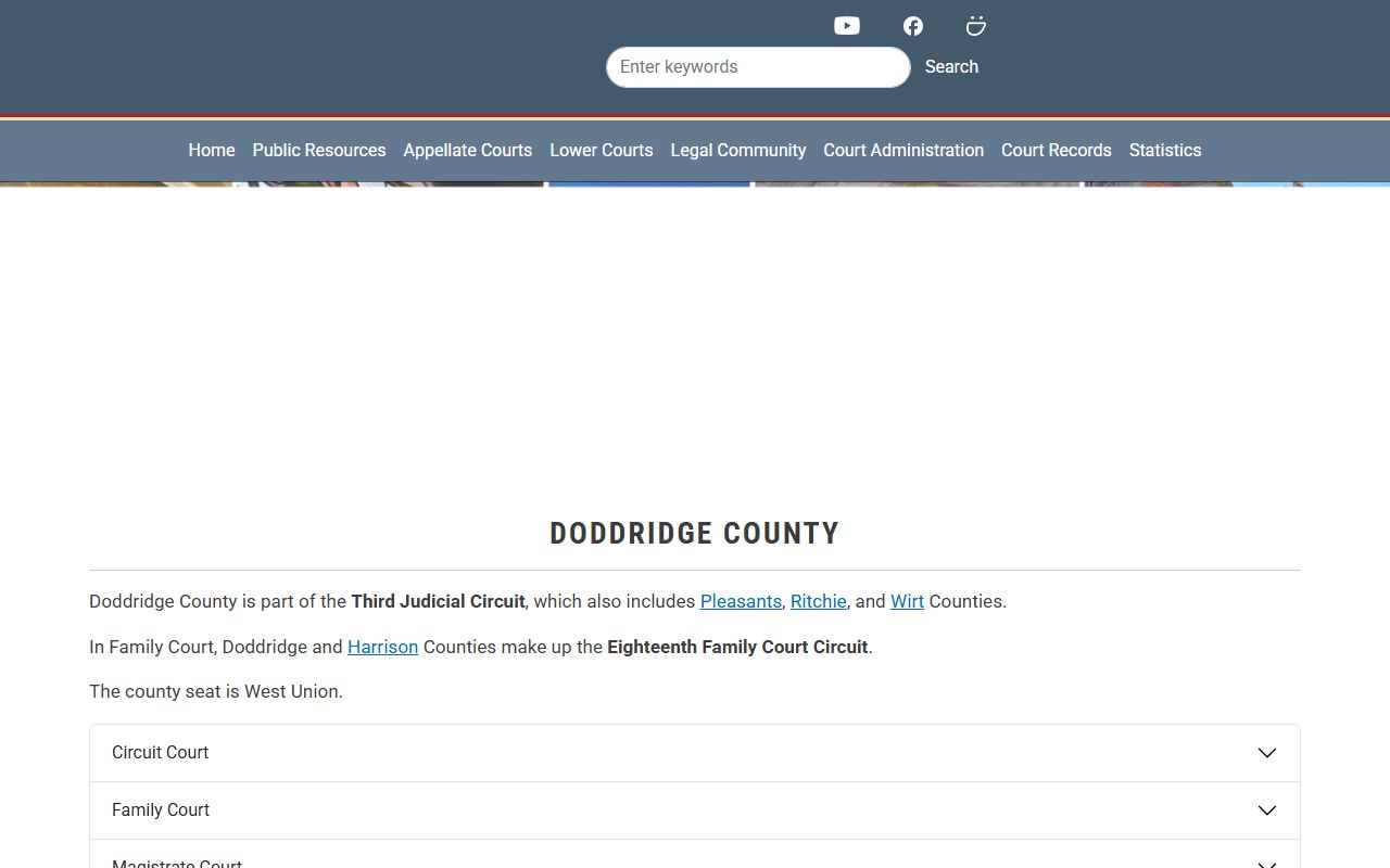 Doddridge County court records after arrest judiciary contact page